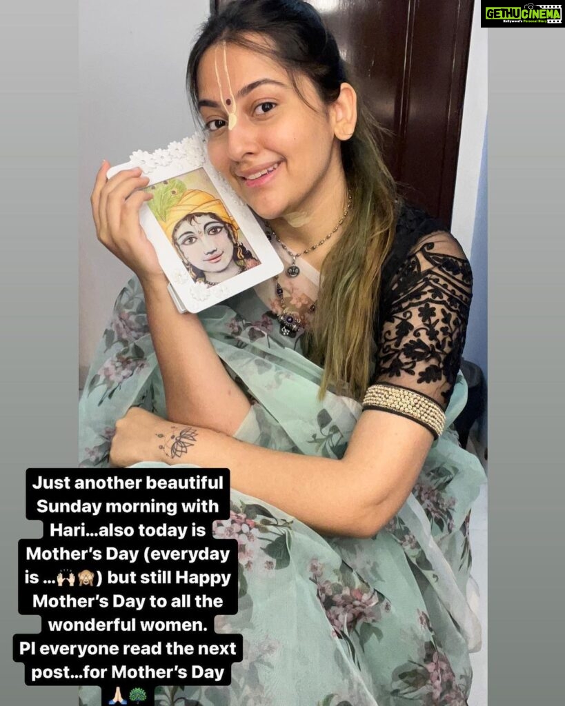 Anagha Bhosale Instagram - Thank you HARI for giving us the closest love to your love which we get on this material planet !! MAA ….& all the mothers thank you for everything u have given us, we are what we are because of u all!! ♥️🙏🏻🦚