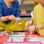 Anagha Bhosale Instagram - DEITY CARE DEPARTMENT Radhashtami Preparations Radhashtami 2022 was the most difficult festival for our department. Most of us got sick after Janmashtami and Radhashtami was less than 2 weeks. We had so much to do and hardly had any energy to gather… 🫠 I wondered HOW WE WILL FINISH UP ALL THE CLEANING, POLISHING AND MAKING OF THE NEW JEWELRY??? I was I a big panick mode😣 All I could do is to pray 🙏 I prayed to KRISHNA BALARAMA to send people to help us out and my prayers we answered…. I understand, when things don’t go in the way I planned them to go, that means KRISHNA BALARAMA HAVE MUCH BETTER PLANS AND I SIMPLY NEED TO ACCEPT THAT PLAN. Here are the prayers I offered and continue to offer 🙏I ACCEPT YOUR PLANS 🙏I AGREE TO FOLLOW YOUR ORDERS ACCORDINGLY TO YOUR PLANS 🙏I PRAY I CAN UNDERSTAND WHAT ARE YOUR PLANS AND FULFILL YOUR DESIRES AS YOU WANT THEM TO BE FULFILLED My friends from South America, Kenya, Mumbai and many other places arrived and were begging for any services… OH AND WE HAD PLENTY SERVICES TO ENGAGE THEM IN. After spending all night finishing up Radhashtami belts, filming Mangala Arati, Filming ABHISHEK, filming late night Srimati Radharani’s Charan Darshan I FINALLY COLLAPSED 🫠 My major festival marathon was over and I could let myself to completely decompress. Many devotees in the Deity Departments all over the world know that feeling when you completely melt after Radhashtami. Those who take up lots of responsibilities, know what a pressure is this festival period from Julan Yatra till the Radhashtami Night. Sri Sri Krishna Balaram Mandir Iskcon , Vrindavan
