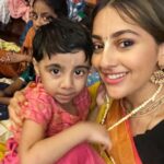 Anagha Bhosale Instagram - Meet madhumangal, Radha , pushti, radheshwari Time spent playing with children is never wasted 💙🦚 Greatest gift from krishna 🦚