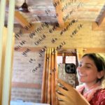 Anagha Bhosale Instagram - Just chant Hare Krishna mahamantra & it reveals itself “it’s true “ 💙 When I 1st came to @govardhan_ecovillage this magical special message was waiting for me, in the room, on this mirror. This is so true & beautiful thank you Govind for your blessings 💙🙌🏻☺️