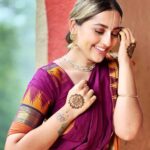 Anagha Bhosale Instagram - Stay where your heart smiles (krishna smiles)💙 Haldi & mehndi ceremony🙌🏻 #southindianweddings #devoteewedding #vaishnavwedding Govardhan Eco Village (GEV) - Sri Radha Vrindavanbihari Temple, Mumbai.