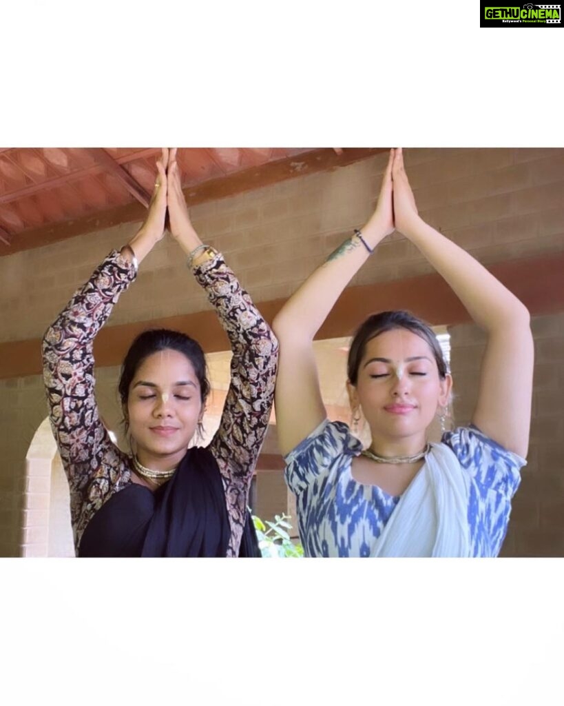 Anagha Bhosale Instagram - Happy international yoga day🧘‍♀️ Healthy body plays an important role in our spiritual lives, only through this body (as a medium) we can attain krishna , therefore it is our responsibility to take care of it. Healthy body is a gift from krishna, we should make sure we maintain it & keep it clean as a temple where krishna resides. Today on this occasion let’s promise krishna we’ll make necessary health changes to keep our bodies healthy, Hari Bol 🙏🏻🙌🏻💙 Govardhan Eco Village (GEV) - Sri Radha Vrindavanbihari Temple, Mumbai.