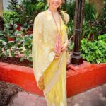 Anagha Bhosale Instagram - When you dress up in Krishna’s favourite colour 💛 - for him🦚🪷 Hari Bol Sri Sri Radha Rasabihari Temple, ISKCON Juhu, Mumbai (Official)