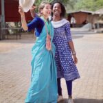Anagha Bhosale Instagram - Bond & vibes matter more than the picture🪷 @beatrice.anobah going to miss u when u leave GeV Govardhan Eco Village (GEV) - Sri Radha Vrindavanbihari Temple, Mumbai.