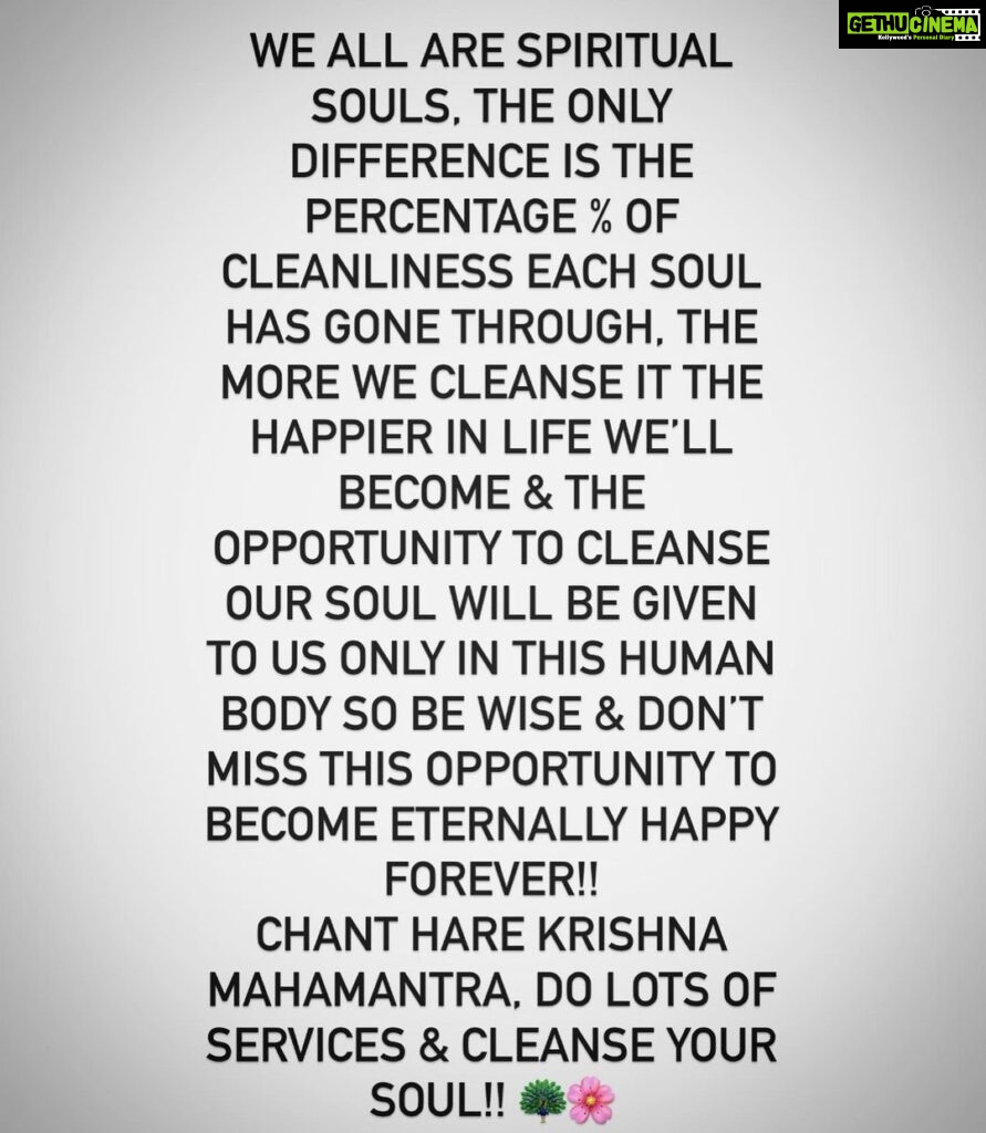 Anagha Bhosale Instagram - Achintya-Bheda-Abheda ☀️🌅 the Jiva being of a similar quality to the Supreme being, but not sharing the qualities to an infinite extent (quantity), as would the Personality of Godhead himself. Thus there is a difference between the souls and the Supreme Lord. Each soul which is part & parcel of the lord has so much strength & power because our origin is from the supreme personality of godhead the only thing is we used our free will wrong & have forgotten our real selves please let’s remember our original selves (spiritual selves) & start chanting Hare Krishna mahamantra 🦚🪷 #harekrishnaharekrishnakrishnakrishnahareharehareramahareramaramaramaharehare