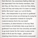 Anagha Bhosale Instagram - Wrote something which is a little deep & direct but are facts…we all have prayed before taking birth that “oh lord! pl forgive me of my sins” & we have promised Lord Krishna we’ll do Bhakti & go back home in every birth but have failed let’s not fail in this birth & fulfill our promise which we all have given to our lord ……#thoughts of the day♥️🦚🙏🏻🪷