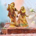 Anagha Bhosale Instagram - Behold the magic🪄 of Holi🌈, as Lord Krishna spreads love💙 and cheer🙌 through vibrant colors! 🌈❤️🌟. . . . . . . . . . . . . . . . . . #vrindavanholi #vrindavan #holi #vrindavandham #mathura #mathuravrindavan #vrindavandiaries #harekrishna #braj #vrindavankrishna #holifestival #radharani #sari #brajkiholi #reels #radhakrishna #iskconvrindavan #karanvigcouture #karanvig #krishna #brajholi #radhakrishnalove #reelsinstagram #idcyeah #sareesofinstagram #meninsaree #sakhi #hori #boysinsaree #sareereels Govardhan Eco Village (GEV) - Sri Radha Vrindavanbihari Temple, Mumbai.