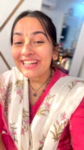 Anagha Bhosale Instagram - Thought of the day Only Krishna is with us every second & only he knows how much each person is close to him. Just Chant Hare Krishna Mahamantra & be happy 😊