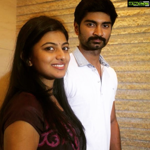 Anandhi Instagram - Chandi Veeran audio lunch with @atharvaamurali