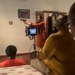 Ananya Instagram - Behind the scene🔫 @bhramammovie @iamunnimukundan @dop007 @sarathb27 📸 @vvipink #workingstill #newrelease #Malayalammovie #trending #swapnadineshettan