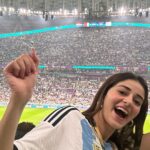 Ananya Panday Instagram - WHAT AN EXPERIENCE!!! The FIFA World Cup 2022 semi finals -Argentina beating Croatia, seeing Messi just be the legend that he is, David Beckham waving at us and getting to see all this with my Papa and best friends 🤍🇦🇷🕺🏻 thank you @QatarAirways @HIAQatar @QatarExecutive #FIFAQatar22