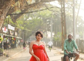Anarkali Marikar Instagram - Christmas shoot cheyyande yaami??? Nirbandham undo???😕 @yaami____ 📸 @roshna.ann.roy Mua @briella.in outfit #christmas #streets #fortkochi #reddress