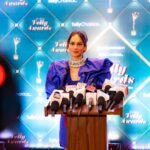 Aneri Vajani Instagram - At the @tellychakkar awards! 💫 Outfit :- @zehe_official Jewllery:- @joulesbyradhika Bag :- @oceana_clutches Heels:- @monrowshoes @id8mediasolutions Styled by :- @priyavajani Hair :- @sweta_kalantri Makeup :- @mdismailshaikh72 Photographer:- @dreamdraftfilms #anerivajani #tellyawards #tellychakkar