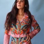 Angira Dhar Instagram - When you happy and you know it.. you just dance 🪩 …… like a flamingo 🦩 Stylist- @pranita.abhi Assistant- @yeshadattani Outfit- @_shrutisancheti Heels- @lodishoesindia Earrings- @iblamebeads @tas27 Rings- @bloome.in @the_bling_girll X @offbeatmediain Bag: @rubilxn Photographer- @thetiltedlens Hair: @savi.hair Makeup: @elishabmua