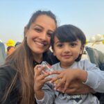 Anita Hassanandani Instagram - Wheels on the 🚌 go round and round! First bus ride 🤍