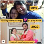 Anitha Sampath Instagram - Half bday😃என் "housing board anitha"to "house owner anitha sampath" பயணம் அவ்வளவு எளிதானது இல்ல.நான் விடியற்காலையில எழுந்து செய்தி வாசிக்க போறப்ப வீட்ல எல்லாரும் தூங்கிட்டு இருப்பாங்க. நான் வேலை முடிச்சி லேட்டா வரும் போது எல்லாரும் தூங்கிடுவாங்க.அப்பா அம்மா கூட நேரம் செலவிட முடியலயேனு அவ்ளோ கவலையா இருக்கும்.ஆனாலும் சின்ன ஷோ பெரிய ஷோனு பாக்காம, நேரம் காலம் பாக்காம நம்ம குடும்பத்தை நல்ல நிலைக்கு கொண்டு வரனும், உண்மையா நேர்மையா நல்லா சம்பாதிக்கணும் ங்கிறத மட்டுமே நினைச்சி உழைப்பேன். எனக்கு பக்க பலமா இருந்தது பிரபா .மணிக்கணக்கா phoneல அப்றம் .... அப்றம்...னு கொஞ்சி சினுங்குற சினிமா காதல் இல்லை எங்க காதல். ஆரம்பத்தில இருந்தே ரொம்ப முதிர்ச்சியடைந்த காதல். ரெண்டு பேரும் media.. but வேற வேற job nature. எங்க குடும்பங்கள், எங்க முன்னேற்றம், சேமிப்பு, எங்க வேலை,எங்க கனவுகள், இதை பத்திதான் அதிகம் பேசிப்போம்.இதன் ஊடே எங்க அன்பு,பாசம்,காமெடி,சிரிப்பு,காதல் எல்லாமும்... சைக்கிள் வாங்க முடியாம வடபழனி to கோவூர் நடந்தே போற ப்ரபா கதை, நாப்கின் வாங்க காசில்லாம 2km பீரியட்ஸ்ல கரையோடயே நடந்து டூஷன் எடுக்கிற வீட்ல நாப்கின் வாங்கி மாத்துன என்னோட கதை, இப்படி எங்க சொந்த struggle stories தான் எங்களுக்கு மாத்தி மாத்தி inspirations. எங்க 6 வருட காதல்..ரெண்டு பேருடைய கனவையும் ஒரே கனவா ஆக்குச்சு. We chased our dreams together.. and this happend.. 29 & 30 வயசுல சொந்த வீடு.. இவ்வளவு இளமைக்காலத்துல சொந்த வீடு வாங்குனது எங்க ரெண்டு பேரு குடும்பத்திலயும் இதுதான் முதல்முறை. எங்க கனவு வீட்டுக்கு இன்று Half birthday 🎉😃 6 months of happiness💕 Happy home😍 சொந்த வீடு இருக்குற partnerஅ தேடுறத விட... மனசுக்கு புடிச்ச partner கூட சேர்ந்து உழைச்சி சொந்த வீடு வாங்குற சுகம் தான் அழகானது💖 Love u pappu @itsme_pg 5 days youtube trendingல இருந்த lucky house😅 🏡 thanks to all my followers and subscribers✅love u all😘 Neenga elarum sikrame veedu vanguvinga💖💪🏻 昆德拉图尔