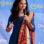 Anitha Sampath Instagram - Happy hosting😊 Vellore🤍 Event🎤 Happy visiting praba’s native vellore. Happy meeting the sbi life insurance employees with their family members in vellore event. Thank u @thilak_r_ 😇 Costume: @instorefashions Click: @deivamey