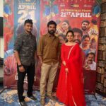 Anitha Sampath Instagram - தெய்வமச்சான் promotions From april 21 in theatres worldwide😇🎉 With sekkula aatuna suthamana 90s kid director @martyn_nk 😅 @vemal.actor அண்ணே 😀 Interview varavillai endralum epodhum engal nenjil vaalum @actor_balasaravanan 😂 Costume @deepoo_designers Pic @vm_photography2022 #deivamachan #actorvimal #anithasampath #vimalians #moviepromotion #interviews
