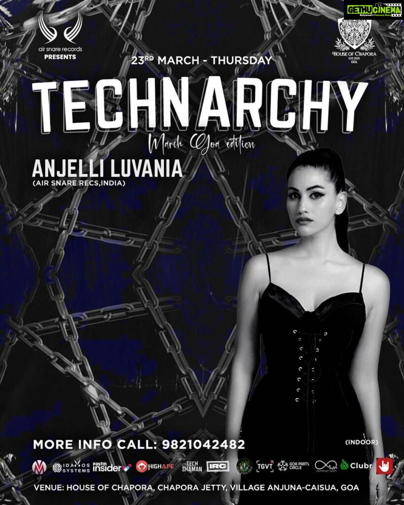 Anjali Lavania Instagram - Hello Party People ,Air Snare is here with its March Edition of Technarchy headlining this edition is Hungarian Techno legend " Gaga" on March 23 at the mighty 'House Of Chapora',joining him on this dancefloor mission we have Eddy Jb Brianoid,Stella,Zero,Anjelli Luvania ,Modulari & Zelda.So jot down this gig in your "Must Go " dairy and see u in the dancefloor. Technarchy (March Goa edition) Line up Gaga (Dark Face/Ovum,Hungary) https://linktr.ee/gagahungary Brianoid (Air Snare ,india) Eddy Jb (Alula Tunes ,Lebanon) Stella (Air Snare ,Spain) Zero (Homegrown Collective,ind) Anjelli Luvania (Air Snare,ind) Modulari (Air Snare,Russia) Zelda (Air Snare ,ind) 23rd March,2023 House of Chapora 9 pm onwards More info 9821042482 Tickets at https://insider.in/technarchy-with-gaga-hungaryeddy-jb-brianoid-stella-more-mar23-2023/event https://idamoss.com/events/technarchy-goa/ https://tickets.madvibes.in/product/technarchygoahoc/ goaparties #goanightlife #goapartylovers #goaparties#goaundergroundtribe#goaparties #technodj #technoaddict #technolover #instatechno#technodance#technoconnectingpeople #technofamily #technolife #electronicmusic#goa #mygoa #beautifulgoa #goavibes #goalifestyle #techhouse #music #houseofchapora #airsnaremusic #gaga #brianoid