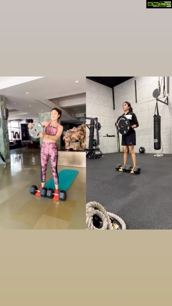 Anju Kurian Instagram - Sunday motivation 🔥🔥🔥 I think I should learn to smile like @theshilpashetty while working out 🙈😥🙈. 📍- @boxxburn.in @dilshad_boxxburn @___jazim__ #fitnesschallenge #sundayvibes #workout #sskfitnesschallenge #fitness