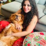 Ann Augustine Instagram - “Red goes with everything and red goes with nothing.” 🧡 📸 @nandan_meera #red#bella#dogsofinsta#dubai#bellanbubbles#magichour#loveforred#curlyhair#sweetestdogever#jewelleryaddict#coffeelover#artlover