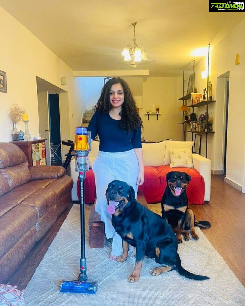 Ann Augustine Instagram - Diwali made easy with @dyson_india 🤌🏽✨🌪️ With festivities in full swing, and with my 🐶🐶we are always in need of finding the most effective way to get the cleaned up! What better way than a cord free, amazing laser light detection in tow to get every corner of our homes dust free and clean! It truly applies the most intelligent cleaning tech with changeable power modes and attachments to ensure nothing is amiss! The intuitive way to get that perfect deep clean in a jiffy! #DysonIndia #DysonV12 #DysonHome #Gifted