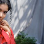 Anna Ben Instagram - Red Dahlia ✨ Wearing : @picchika * * * #portraits #annaben #red #light #sony #35mmfilm #fashion #artist #film #portraitphotography #portraitphotography #sonyalpha #kochi Kochi Kerela, India