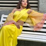Antara Biswas Instagram – I am Feeling Yellow Today … Probs Because I am Yellow 💛💛💛… 

Styled by : @tripzarora 
Draped by : @rina_mane25 

Mua : @makeupbyshahrooq 
Hairstyling: @kalpanathore 

📸: @deepakpathak663
