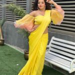 Antara Biswas Instagram – I am Feeling Yellow Today … Probs Because I am Yellow 💛💛💛… 

Styled by : @tripzarora 
Draped by : @rina_mane25 

Mua : @makeupbyshahrooq 
Hairstyling: @kalpanathore 

📸: @deepakpathak663