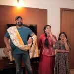 Anu Sithara Instagram – Achan Adhya and Achu ♥️♥️♥️ 
@kalabhavan_shajohn @lechu___lekshmi__official_page 
#reelwithanu #moviesanthosham