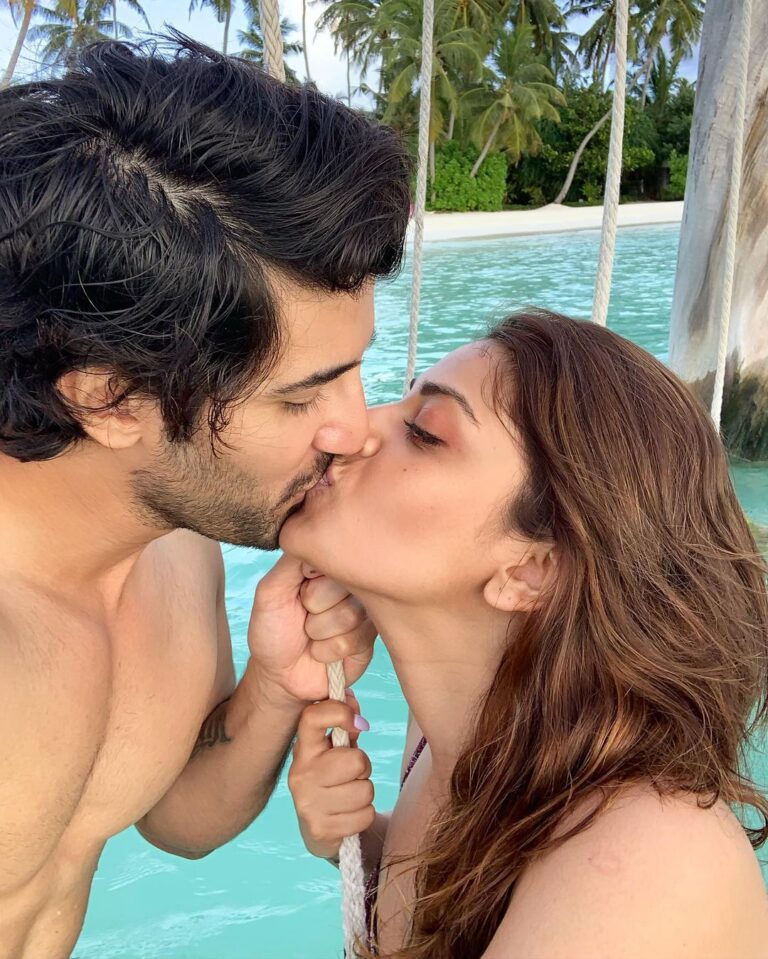 Anushka Ranjan Instagram - Happy Anniversary Angel boy✨ Thank you for the most amazing one year anyone could’ve asked for. Everyday waking up to my best friend has made me a happier better person❤️ You’re my sunshine☀️ 1 down 100 to go 👑