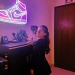 Anushka Sen Instagram – Neon dreams 🔮