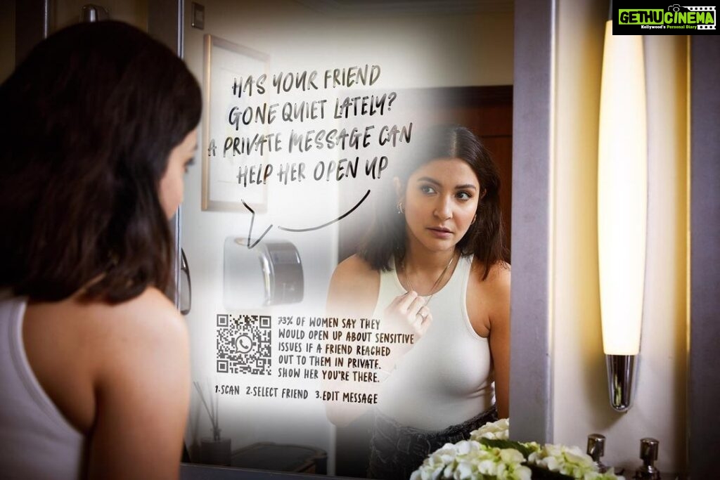 Anushka Sharma Instagram - Have you checked in on a friend who's not quite herself lately? Women don't always feel safe to speak up about issues they're facing, especially if they feel the conversation won't stay private. 73% of women say they would open up about sensitive issues if a friend reached out to them in private. I'm partnering with @whatsapp to highlight how its multiple privacy features give people more control over conversations, an added layer of protection when you need more privacy. Check on your friends with a private chat today.