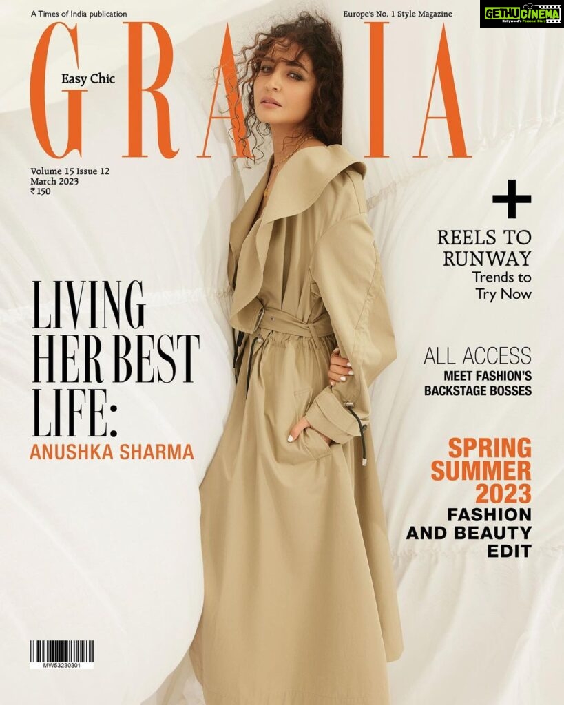 Anushka Sharma Instagram - Anushka Sharma is all about the simple life. In our March issue, the cover star talks about living on her own terms and loving every moment of it. Anushka is wearing a printed bralette, ruffle trench coat, both Christian Dior Photograph: Taras Taraporvala at Inega Talents Fashion Director: Pasham Alwani Words: Mehernaaz Dhondy Make-up: Riviera Lynn at The Artist Project Hair: Amit Thakur at Sparkle Talents Assisted by (styling): Nishtha Parwani, Nahid Nawaaz, Muskan Potphode Production Assistant: Yusuf Lokhandwala #GraziaIndia #AnushkaSharma #Bollywood #Actor #MarchCover