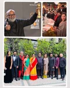 Anushka Shetty Instagram - Naatu Naatu won #GoldenGlobes 👏Words fall short so so so so happy and proud😊🙏🏻🧿 All hearts and joy🥰🥰 #keeravani garu , @ssrajamouli garu , @jrntr , @alwaysramcharan  @dopkksenthilkumar , @premrakshith_choreographer & every single one of you…congratulations to whole @rrrmovie team🥰🥰🧿🙏🏻🤗🤗🧿🧿🧿🥰🥰