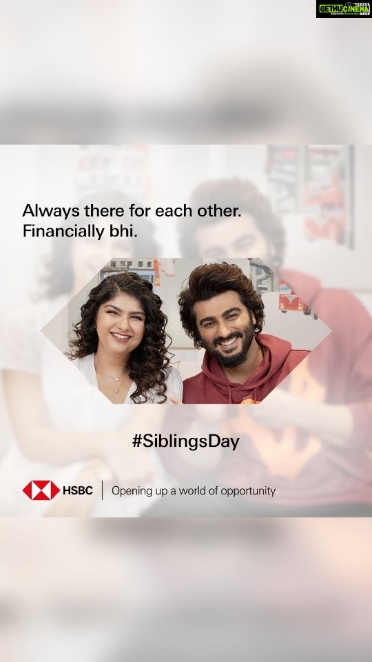 Arjun Kapoor Instagram - Distance may separate us, but nothing can break our unbreakable bond, thanks to #HSBCPremier. Always stay connected with your loved ones, no matter wherever they are! Enjoy secure, fee-free and instant global money transfers to over 200 countries/territories – all from your mobile. Open your HSBC account online instantly by heading over to grp.hsbc/GMT #WorldSiblingsDay #HSBCIndia #OpeningUpAWorldOfOpportunity #GlobalMoneyTransfers #NationalSiblingsDay #Siblings #SiblingsDay