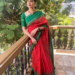 Asha Bhat Instagram - I loved it ❤️ I draped it💚 Thank you @sankalpa_angadi ❤️ Pic taken by Amma 😘