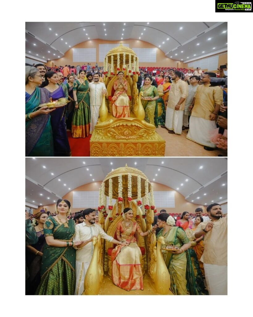 Asha Sharath Instagram - Some more moments from Pankus Wedding💖 Saree : @ashasharathcollections