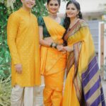 Asha Sharath Instagram - Some haldi moments 🌼 Saree : @ashasharathcollections