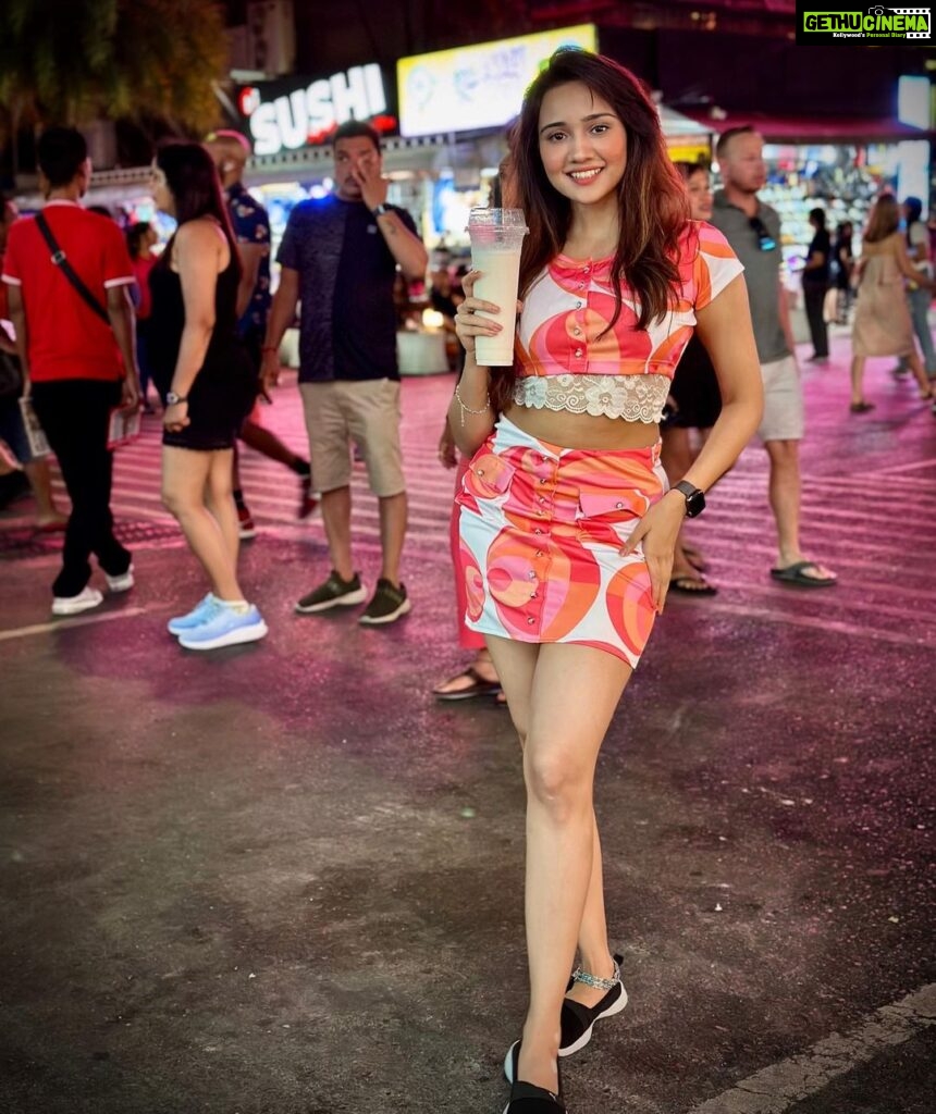 Ashi Singh Instagram - On the streets of Alcohol I am high on Coconut shake 🥥 . #AshiSingh #Phuket #OnTheStreets #CoconutShake Patong, Phuket Thailand