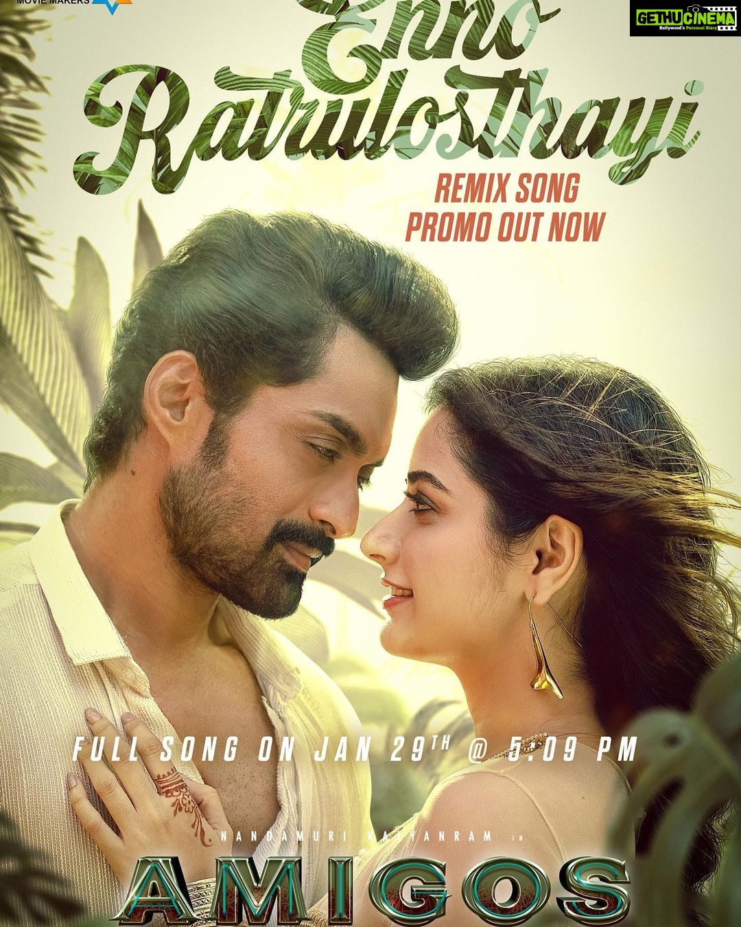 Ashika Ranganath Instagram - EnnoRatrulosthayi promo song out… And I’m so overwhelmed with all the love & response just for a glimpse! I’m sure you will love the full video song too ♥️ Full song on 29th Jan at 5.09pm. Stay tuned!!! #AmigosOnFeb10th @NANDAMURIKALYAN @ashika_rangnath @RajendraReddy_ @ghibranofficial #SriVeturi #SpbCharan #SameeraBharadwaj @mythriofficial @adityamusicindia