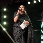 Aswathy Sreekanth Instagram - Another memorable stage ! ❤️ 📷 @__dev_creations__ #stage #arakkalpooram #flowersonstage #anchorlife #stagevibes Vatakara