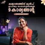 Aswathy Sreekanth Instagram - 9 Things you need to discuss before marriage ! Double tap if you find its helpful for someone who seeks a clarity before the big step ❤️ Link in bio #relationshipgoals #youtuber #lifeunedited #9thingstodiscussbeforemarriage