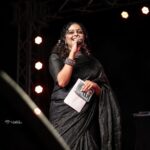 Aswathy Sreekanth Instagram - Another memorable stage ! ❤️ 📷 @__dev_creations__ #stage #arakkalpooram #flowersonstage #anchorlife #stagevibes Vatakara