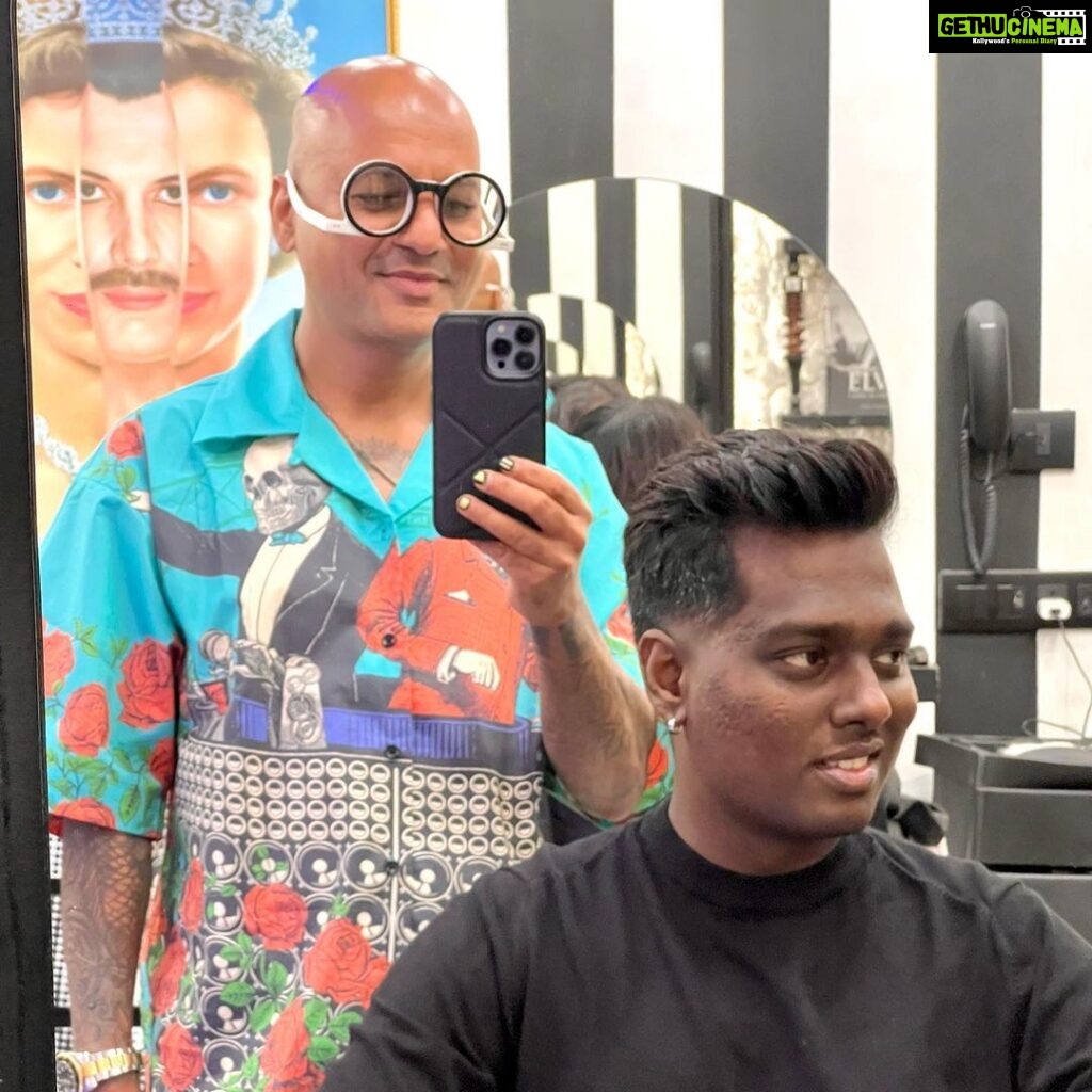 Atlee Kumar Instagram - Mr. Atlee in the HOUSE 🔥 @atlee47 🔥🔥🔥 Hakim's Aalim Hair 'N' Tattoo Lounge