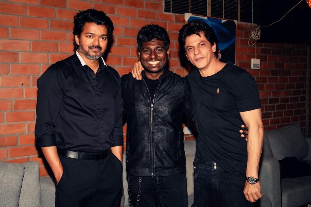 Atlee Kumar Instagram - What more can I ask on my bday , the best bday ever wit my pillars my dear @iamsrk sir & ennoda annae ennoda #Thalapathy . ❤️❤️❤️