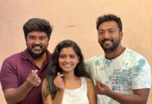 Bala Saravanan Instagram - Shootingggg….Magizhchi @kalaiyarasananbu @deepabalu__official ❤️❤️❤️