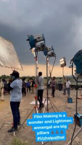 Bala Saravanan Instagram - Film making is a wonder and Lightmen annangal are big pillars🙏🏾🙏🏾🙏🏾 Salute u…