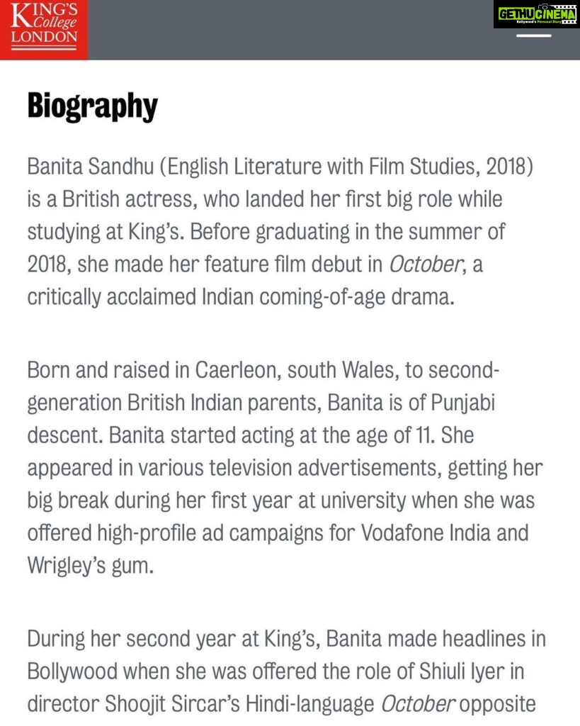 Banita Sandhu Instagram - I used to attend my seminars at the Virginia Woolf building at KCL but never in my wildest dreams did I think I would be featured alongside her as a notable alumni just a few years after graduating. I still have a long way to go on this journey but thank you King’s College for this incredible honour. 🥹 📸 by @andybrown.photography King's College London