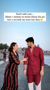 Bhavin Bhanushali Instagram - Aisa nahi karna chahiye tha 😂 @afshaa_khan_ 
#couple #couplereels #comedy